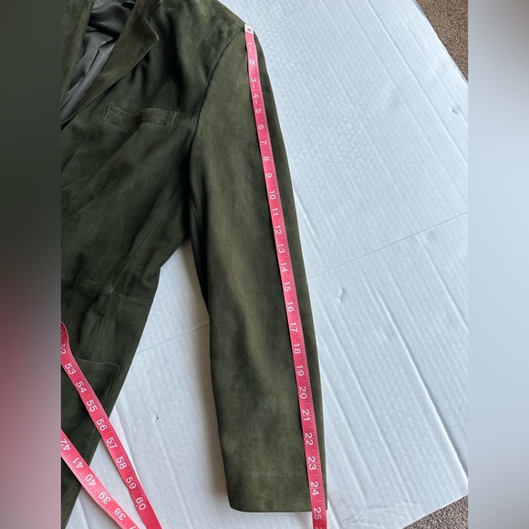Ralph Lauren Suede Olive Green Women's Blazer Jacket Size 1X - Picture 6 of 6